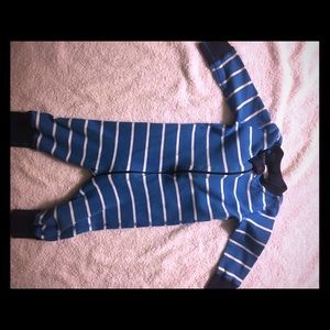 Hanna Andersson one piece blue striped pajamas